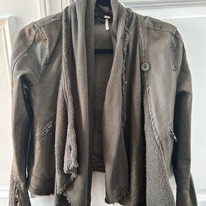 Free People Olive Utility Jacket with Scarf